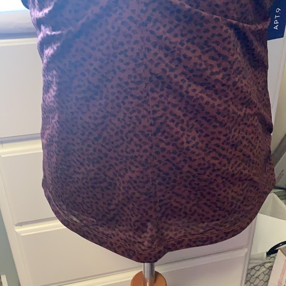 Apt 9 brown short sleeved top with Cami under it - Picture 3 of 11